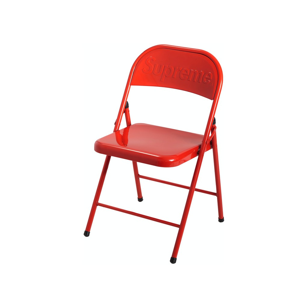 逢甲FUZZY】Supreme FW20 Metal Folding Chair 鐵椅椅子紅黑| 蝦皮購物