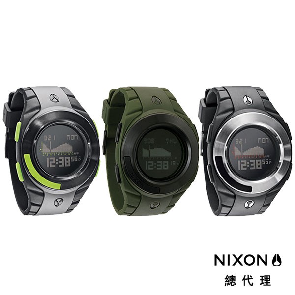 NIXON OUTSIDER TIDE 銀黑軍綠黑綠電子錶潮汐錶手錶男錶女錶A128-1042 