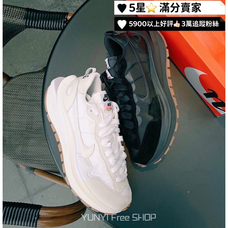 實體店面NIKE VaporWaffle x SACAI 奶油白米白全黑黑色聯名DD1875-100