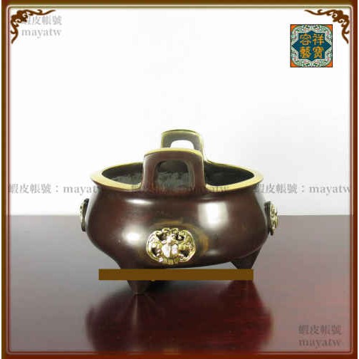 RELI-G_150)仿古乾隆四方福(蝠)金邊雙耳銅香爐| 蝦皮購物 RELI-G_150)仿古乾隆四方福(蝠)金邊雙耳銅香爐| 蝦皮購物