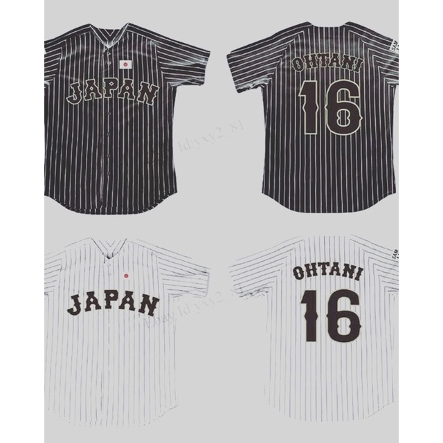 大谷翔平WBC 12強奧運日本武士分Samurai Japan 黑白主客場棒球衣| 蝦皮購物