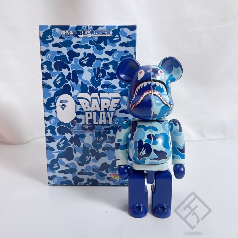 HJ - [現貨］ BAPE X Be@rbrick ABC CAMO SHARK 200% 超合金藍鯊魚