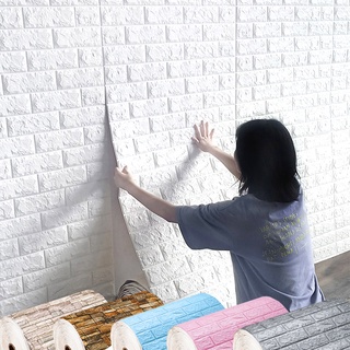 70公分x500公分卷式壁紙壁貼自粘防潮仿磚3d立體牆紙泡綿牆貼臥室溫馨背景牆面裝飾