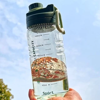 【年貨促銷】FitYoga <1500L>透明塑膠杯健身水壺 手提旅行太空杯大容量運動水杯