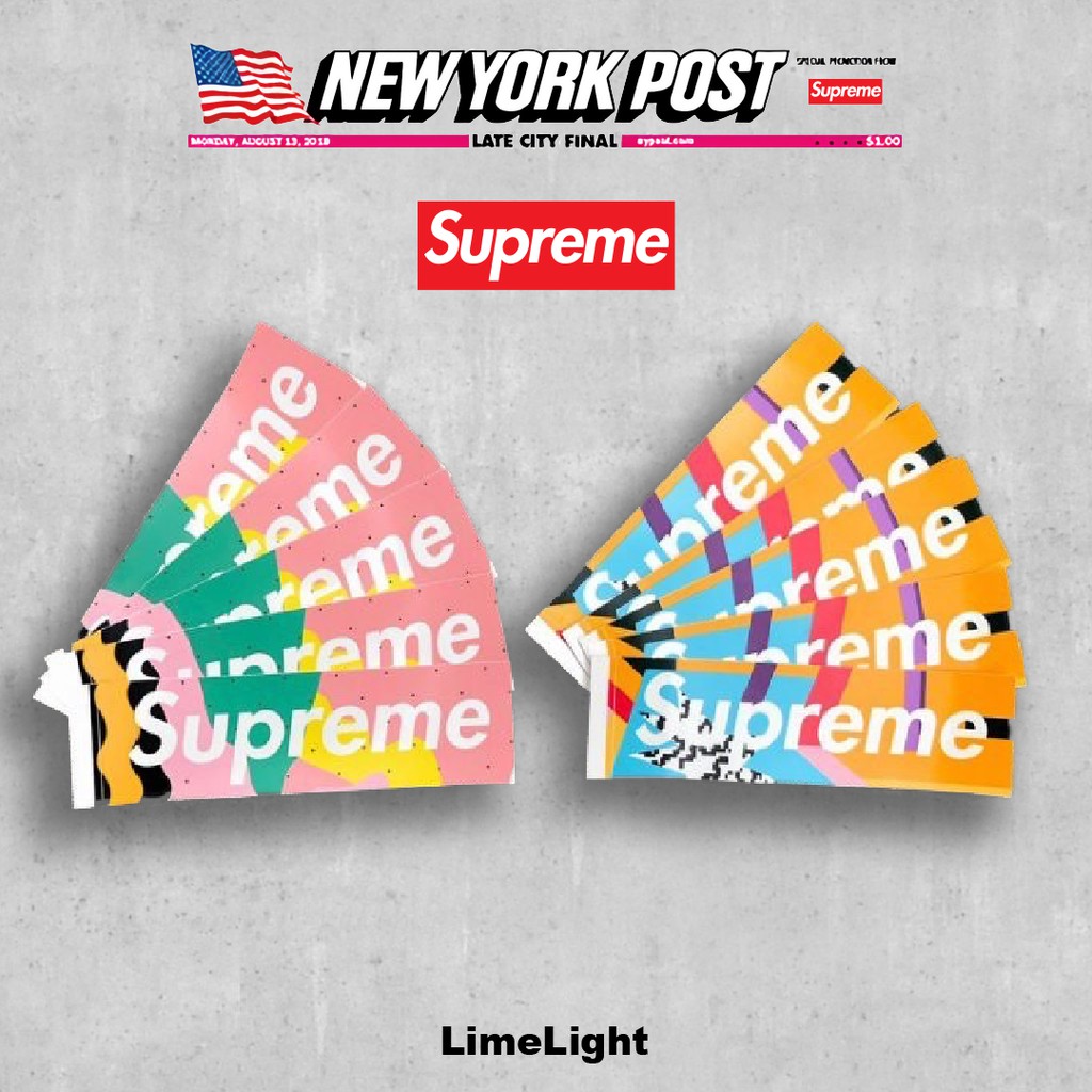 ☆LimeLight☆ Supreme Mendini Box Logo Sticker 防水貼紙黃色/ 粉色