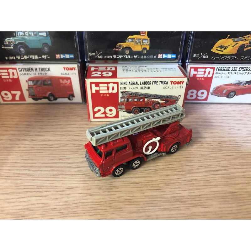 Tomica 日本製no.29 HINO AERIAL LADDER FIRE TRUCK 雲梯車紅標絕版