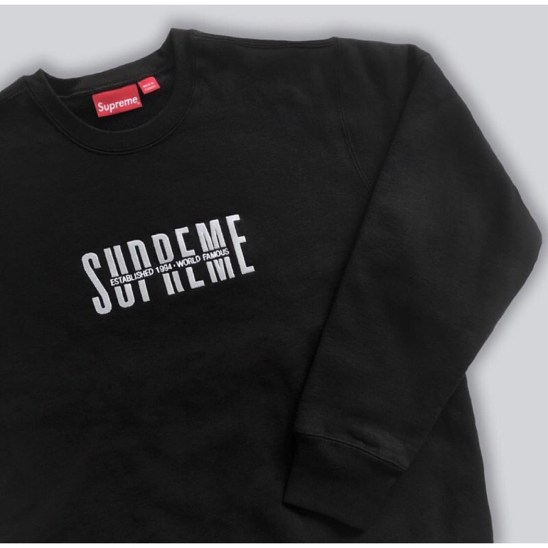 area0439】2018 秋冬Supreme World Famous Crewneck 大學t 刺繡Logo