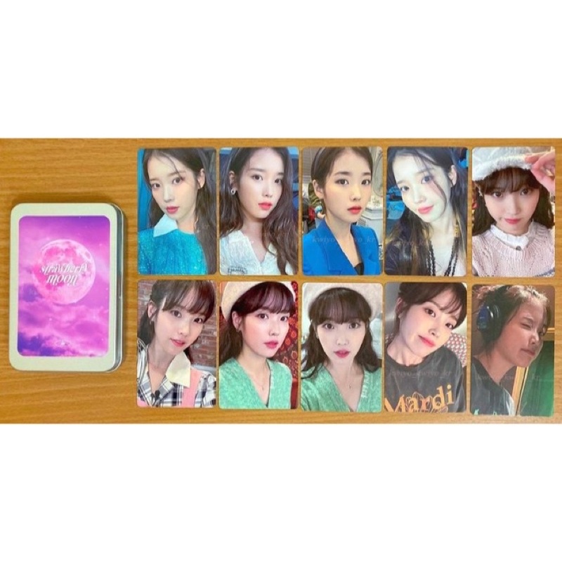 IU 李知恩STRAWBERRY MOON 官方週邊拍立得貼紙鐵盒小卡周邊鐵盒小卡組