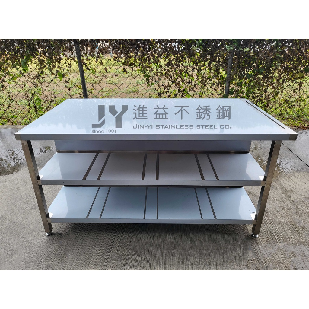 辰裕不銹鋼｜雙面三層工作台含刀架 工作桌 不銹鋼桌 料理桌 切菜桌料理台 工作車 餐車 切菜桌 多功能置物架 訂做 | 蝦皮購物