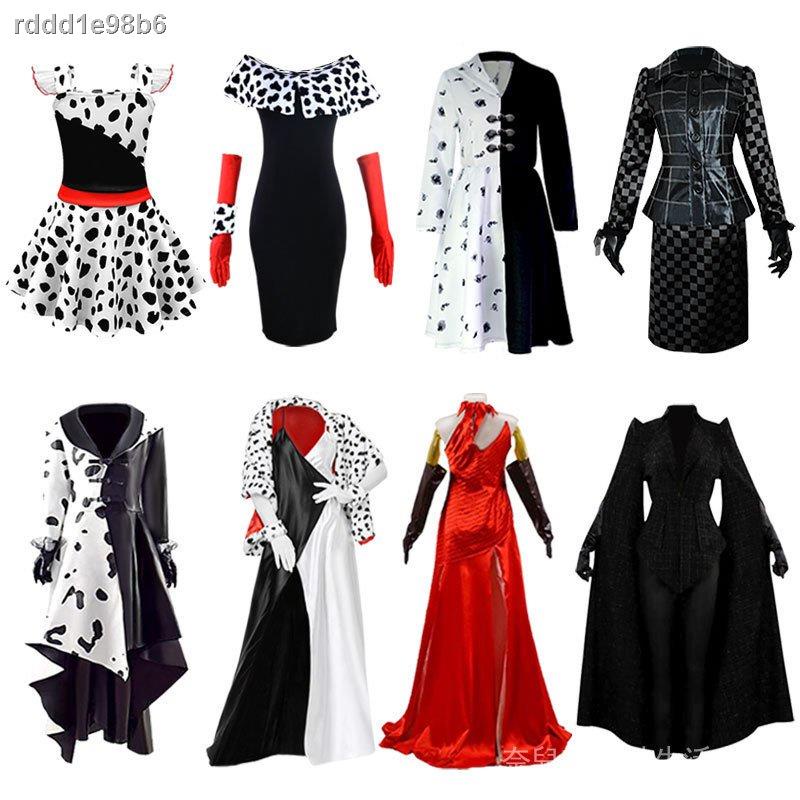 ♞ ♂黑白魔女庫伊拉 Cruella 時尚女王cosplay全套萬聖節角色扮演服裝 rP5Q | 蝦皮購物