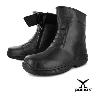 PAMAX 帕瑪斯-皮革製拉鍊式銀纖維PU氣墊安全鞋/P01001H-長筒/銀纖維PU鞋墊-6-12