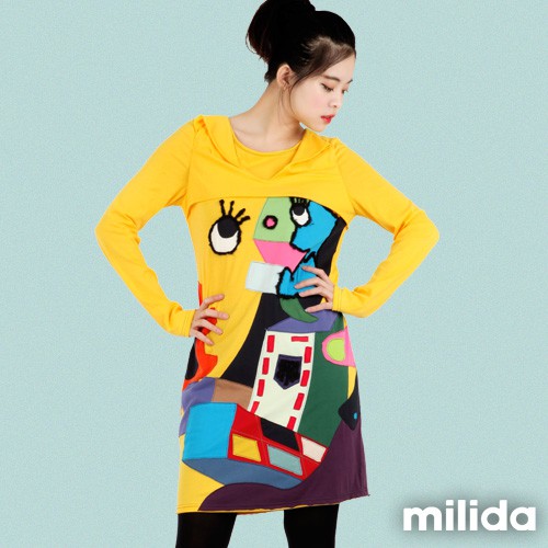 milida 翻領拼貼洋裝 MMRYCA015 | 蝦皮購物
