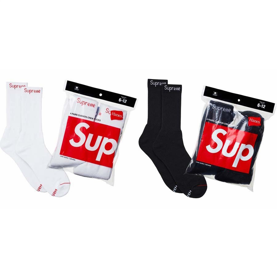 Supreme Hanes Crew Socks 3足-