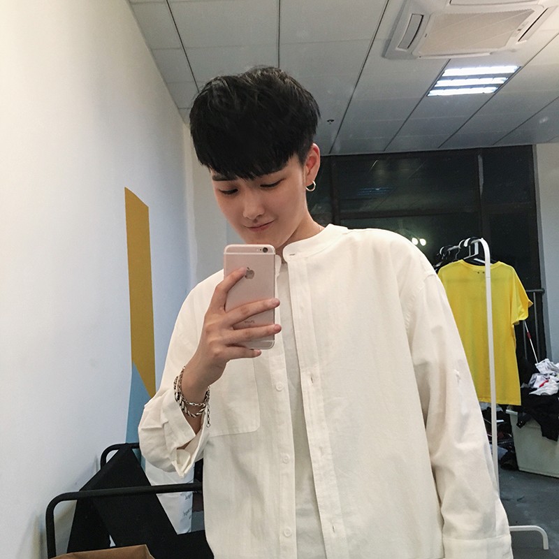 ［特價$259→$199］男裝文青格紋長袖襯衫