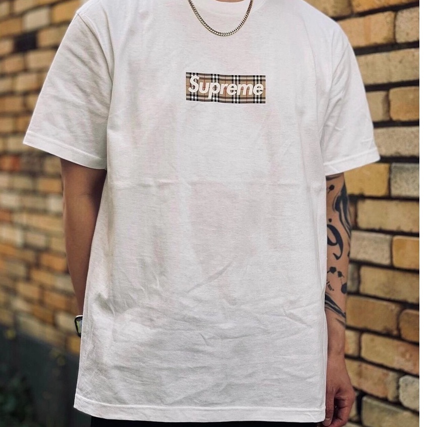 全新限量免運Supreme Burberry Box Logo Tee 聯名BBR圓領男女短袖短T