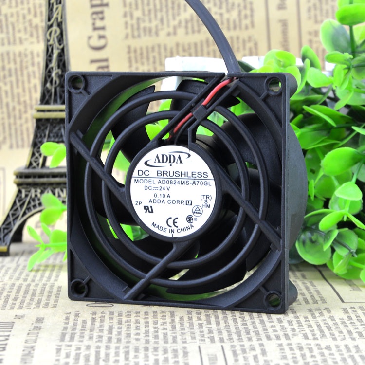 Ventilateur 8cm DC 24V - Modèle AD0824HS-A70GL - 2 Broches - Neuf Pour Refroidissement