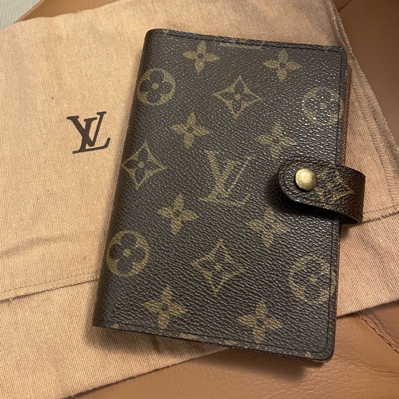 真品二手Louis Vuitton LV 老花手帳小號活頁環記事本封套| 蝦皮購物