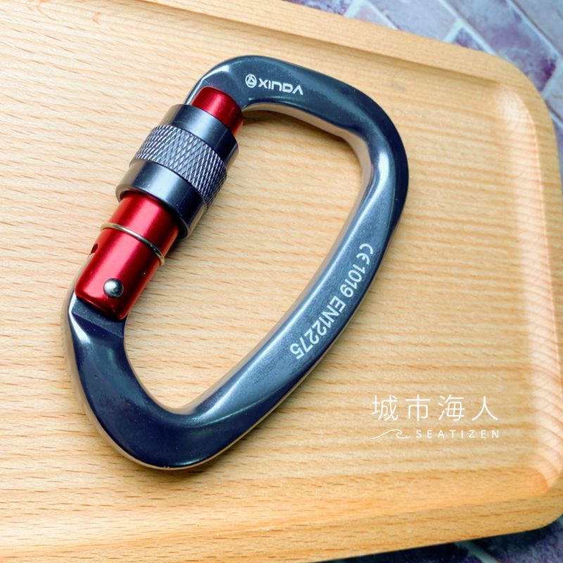【城市海人】現貨 D扣 帶鎖D型扣環 鋁合金快扣 潛水 攀岩 登山扣 | 蝦皮購物