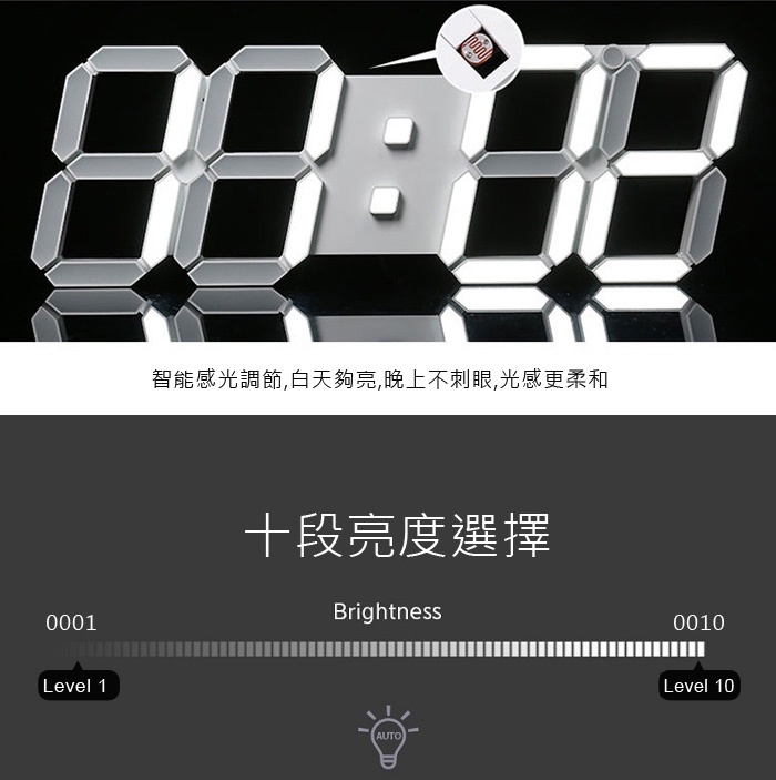 【🔥大款｜LED數字時鐘】立體電子時鐘 可壁掛 科技電子鐘 數字鐘 電子鬧鐘 掛鐘 萬年曆 3D時鐘 LED數字鐘 | 蝦皮購物