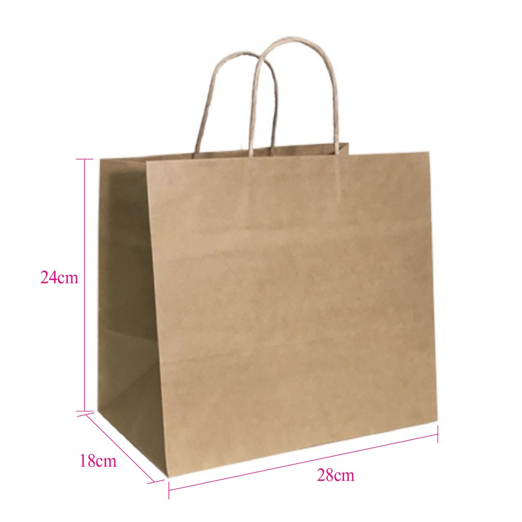 Fion｜現貨-寬底紙袋/公版紙袋/牛皮紙袋-外帶餐盒紙袋-寬28x側寬18x高