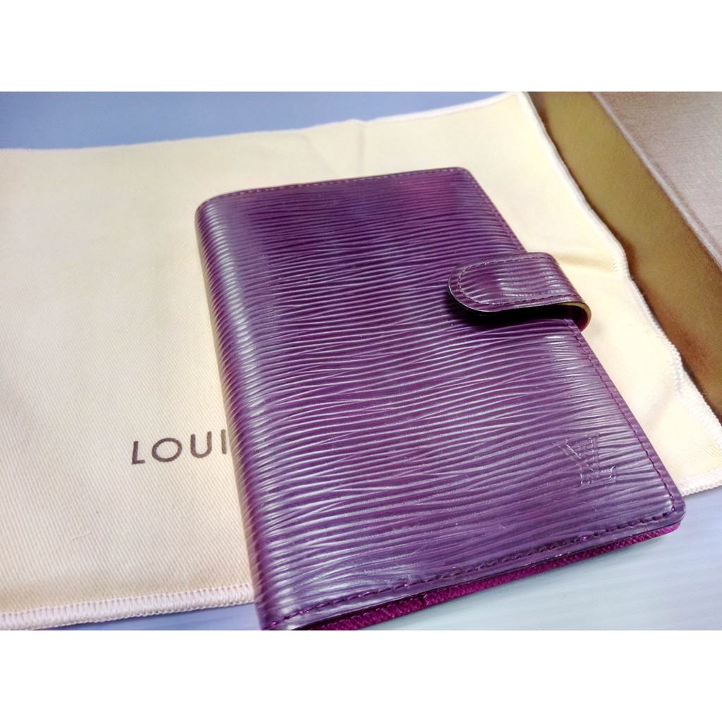 二手 Louis Vuitton LV 六孔 EPI 深紫色 小型6孔活頁記事本/手帳 R20052