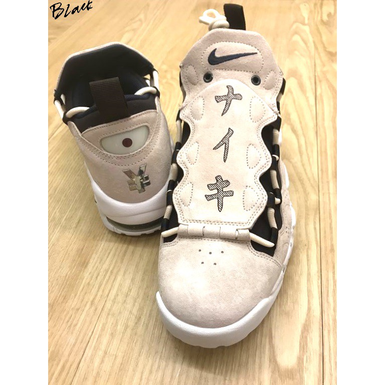 五折出清) BLACK全新NIKE AIR MORE MONEY日本限定Uptempo日幣大AIR日文