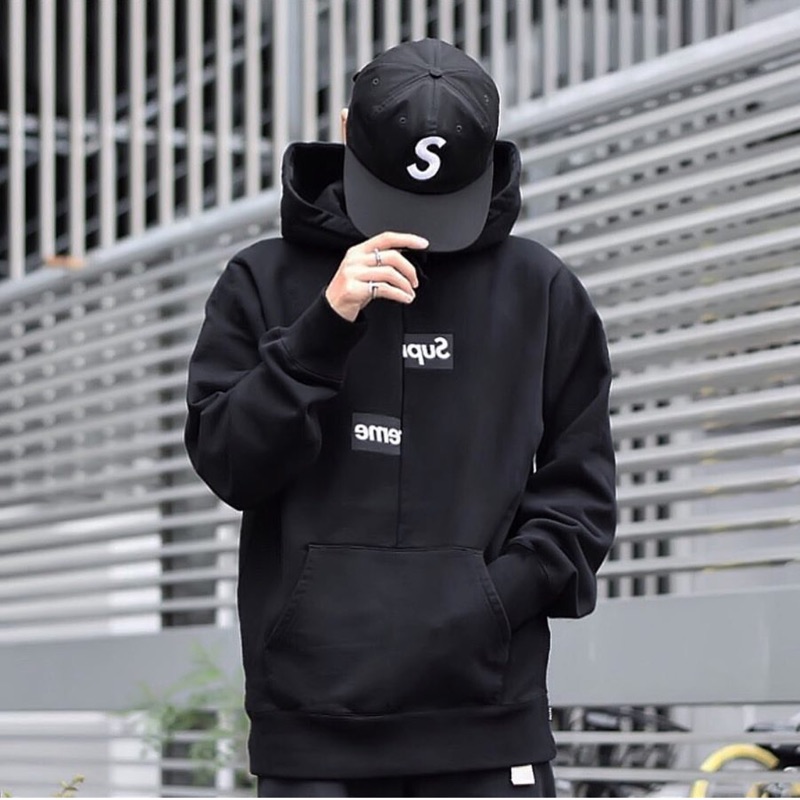 Cdg box best sale logo hoodie