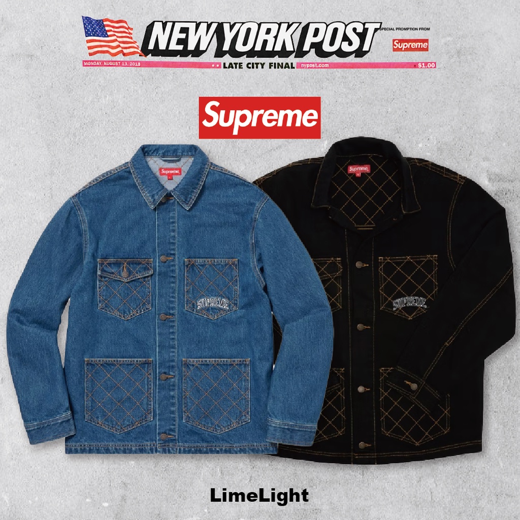 最新発見 SUPREME Diamond Stitch Supreme Supreme Denim Chore Coat メンズ