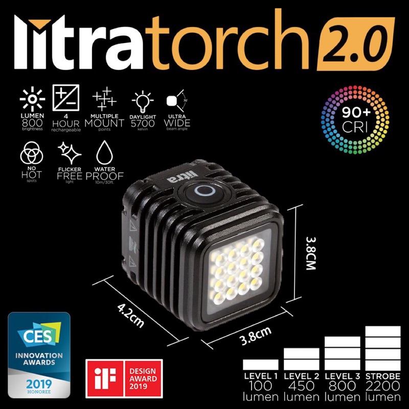 美國軍規>Litra torch 2.0 攝影燈、潛水攝影、補光燈、GOPRO攝影燈