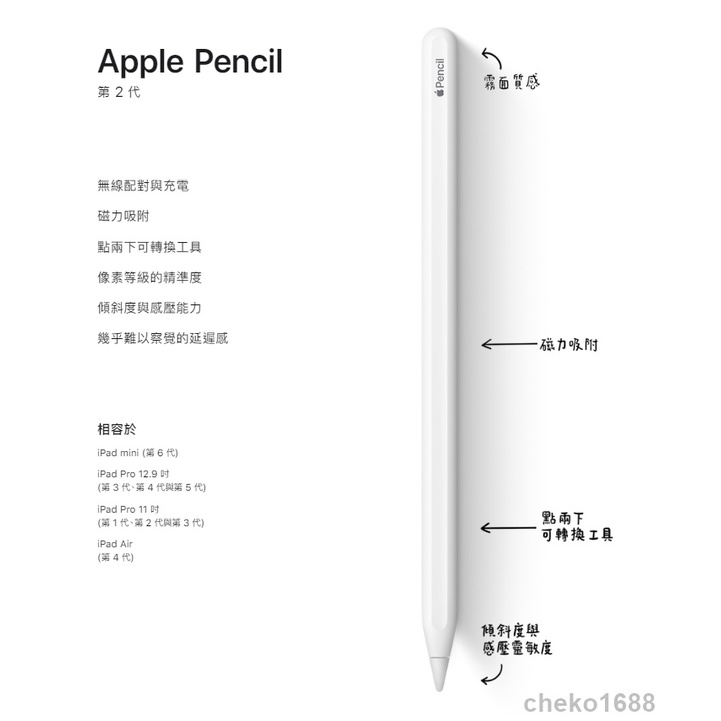 🎁【蘋果原廠全新正品】Apple Pencil 觸控筆第一代第二代1代2代原廠盒