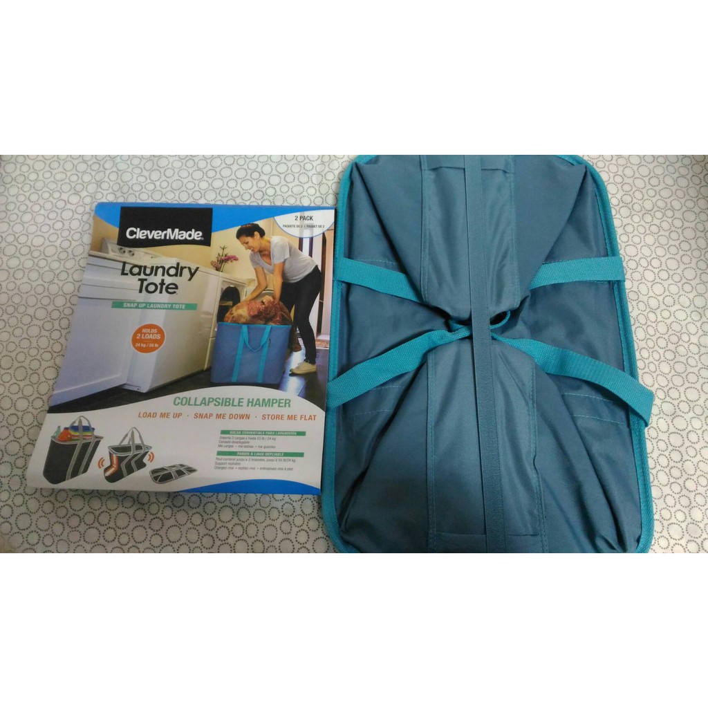 (現貨)(全新品)【好事多/COSTCO】CLEVERMADE LAUNDRY TOTE 可摺疊洗衣籃【此賣場1件/藍】 蝦皮購物