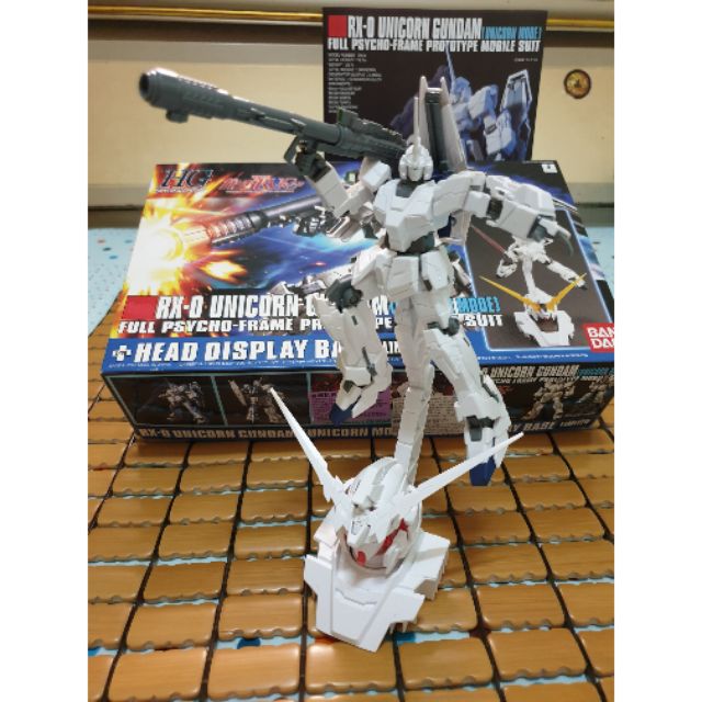 BANDAI 萬代 獨角獸 HGUC 附頭像底座 RX-0 | 蝦皮購物