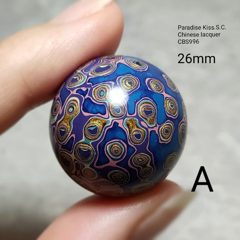 💎CBS996.A-C.Chinese lacquer.大漆珠(大珠).中國非文化物質遺產.黑檀