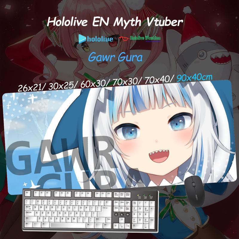 Hololive Vtuber 噶嗚·古拉 Gura 超大鎖邊動漫遊戲滑鼠墊訂製 | 蝦皮購物
