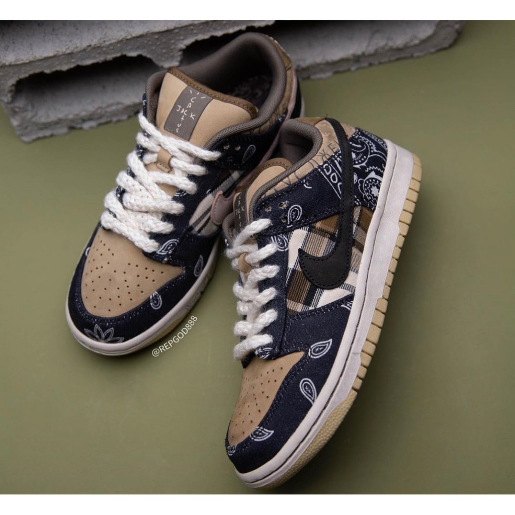 ISNEAKERS Travis Scott x Nike SB Dunk Low 圖騰印花CT5053-001 男鞋