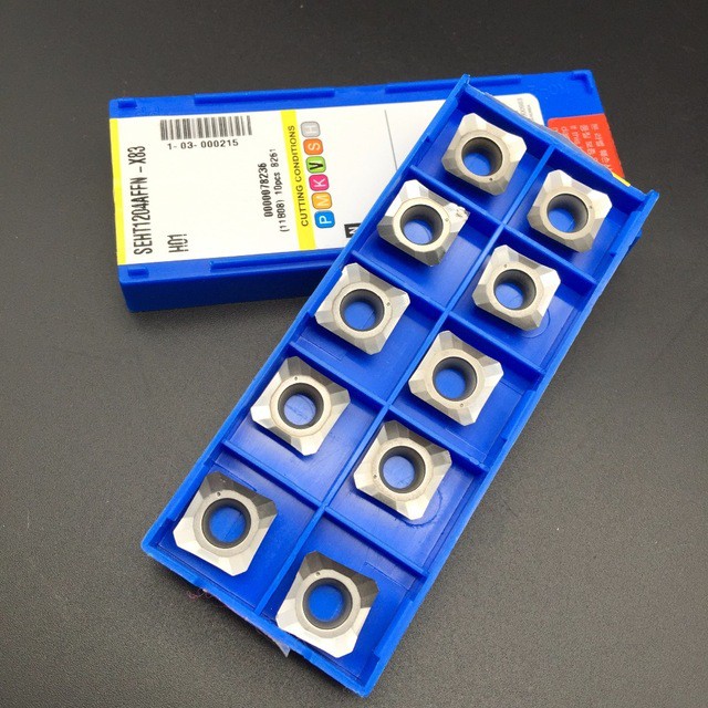 10 Insertos De Hoja De Aluminio SEHT1204AFFN-X83 H01 - Para Mecanizado De Aluminio Y Cobre, 12x12x4.3 Mm