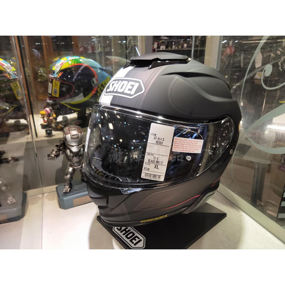 瀧澤部品 日本 SHOEI GT-AIR II 2 全罩安全帽 TC-5 REDUX 黑白 彩繪 加長內墨片 通風透氣