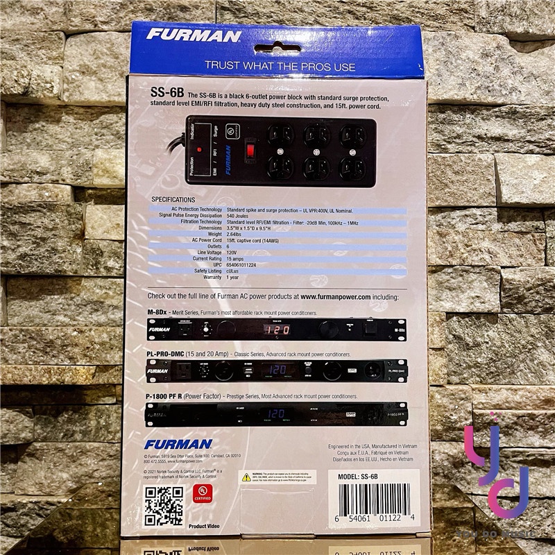 Furman SS-6B Pro 加強版 Plugs 防突波 抗雜訊 降噪 電源 排插 穩壓 濾波 音響 喇叭 錄音室 | 蝦皮購物