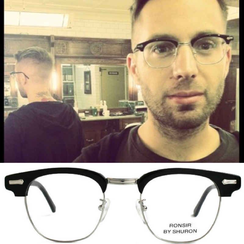 NYChic 全新正品美製SHURON Ronsir ZYL 黑框金屬膠框眼鏡半框眉框方框