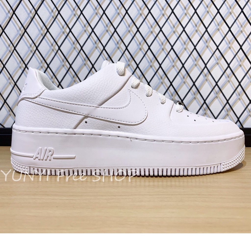 實體店面 現貨 NIKE AIR Force 1 sage low 全白 輕量厚底 女尺 AR5339-100