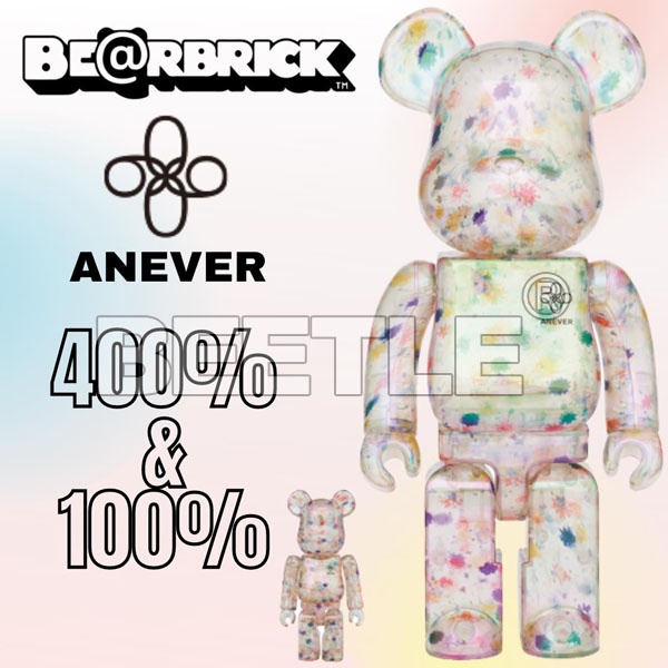 BEETLE BE@RBRICK ANEVER 透明乾燥花庫柏力克熊BEARBRICK 100% 400