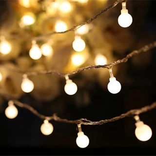 LED小彩燈閃燈插電款圓球聖誕燈10公尺100燈可串接型LED燈串新年居家庭院造景燈條氣氛燈舞臺燈婚慶裝飾燈暖白