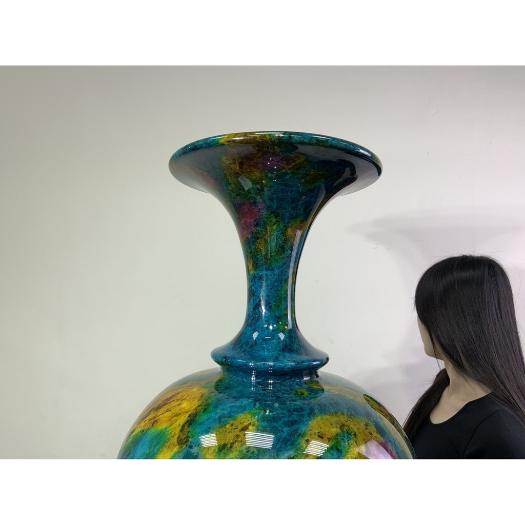 合雅藝品W96 台灣花東【七彩玉花瓶】花東原石原礦花蓮花瓶圓瓶寶瓶葫蘆