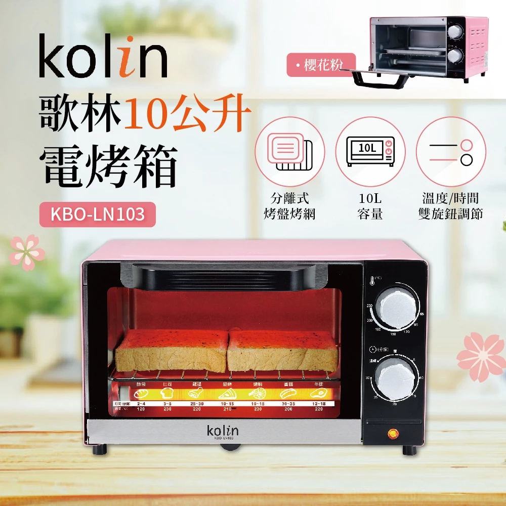租屋族與早餐族的靈魂伴侶：Kolin 歌林 KBO-LN103 10L 時尚電烤箱深度推薦