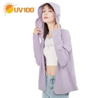 【UV100】防曬 抗UV-冰絲雷射透氣孔口罩連帽外套-女(AL22599) 蝦皮獨家款