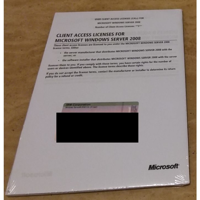 Microsoft Windows Server 2008 CAL ( 5 User ) | 蝦皮購物