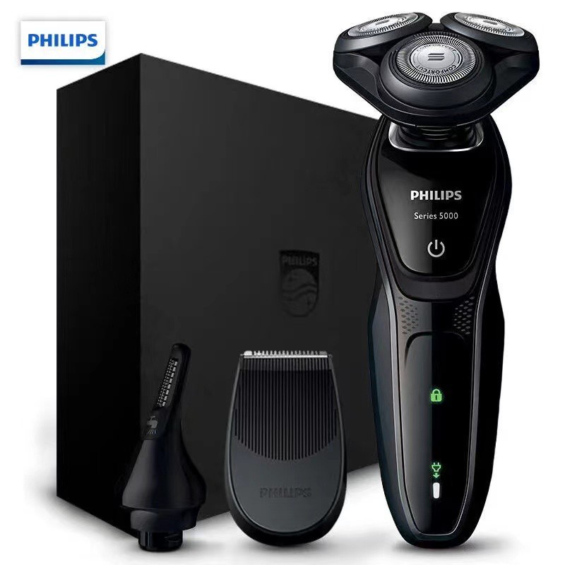 Philips 飛利浦電動刮鬍刀 S5066 三刀頭 電鬍刀 乾濕兩用剃鬚刀 剃毛器 鼻毛器 充電式 S5000 禮盒裝 | 蝦皮購物
