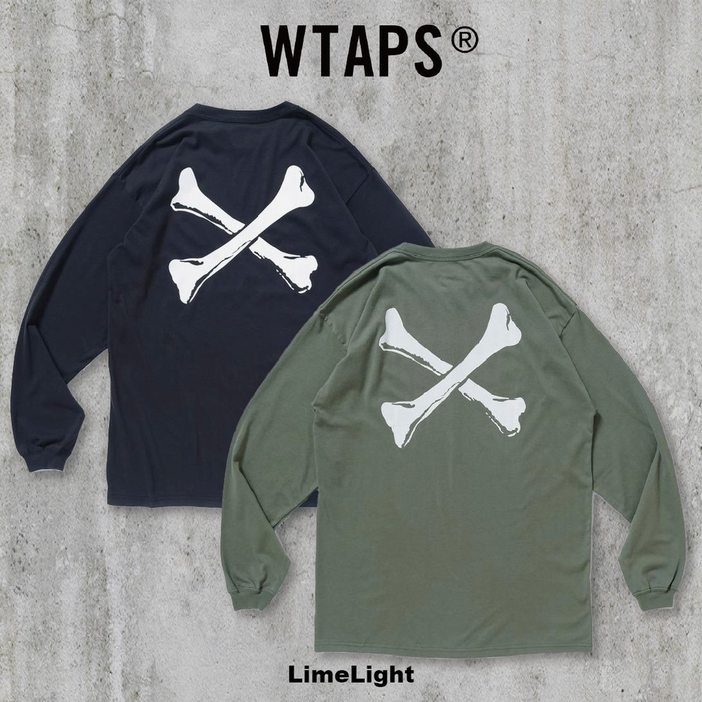 wtaps crossbones L/S Tee XL オリーブ-