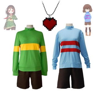 【女裝cos】 現貨 Undertale 傳說之下cos服 弗里斯克 Frisk Chara 外套上衣cosplay服裝 