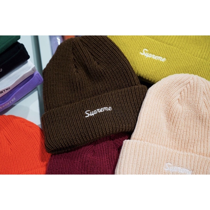 【area0439】全新正品 Supreme Loose Gauge Beanie Logo 草寫 毛帽